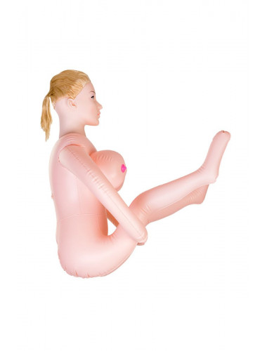 Кукла надувная с реалистичной головой. блондинка в лежачей позе. вставка вагина – анус. 2 отверстия