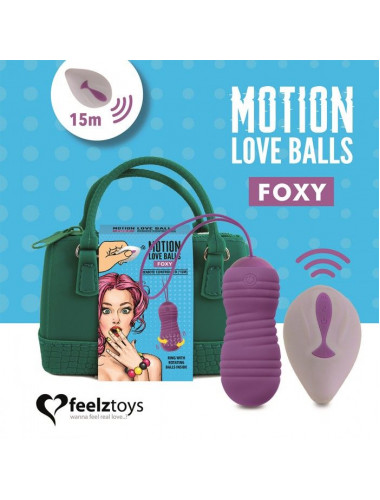 Фиолетовые вагинальные шарики с вращением бусин Remote Controlled Motion Love Balls Foxy