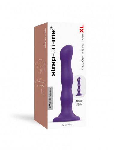 Фиолетовая насадка Strap-On-Me Dildo Geisha Balls size XL