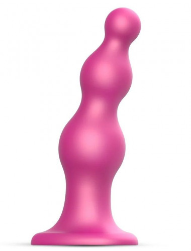 Розовая насадка Strap-On-Me Dildo Plug Beads size L