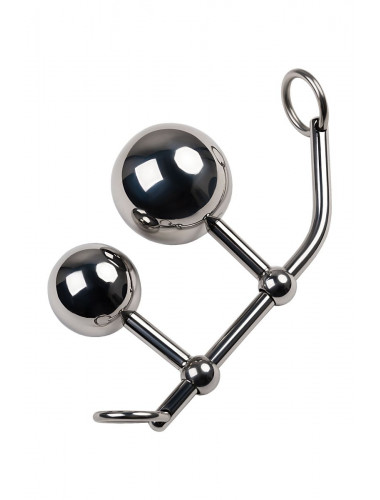 Стринги с двумя шарами toyfa metal серебристые