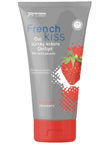 Съедобный лубрикант Frenchkiss с ароматом клубники - 75 мл.