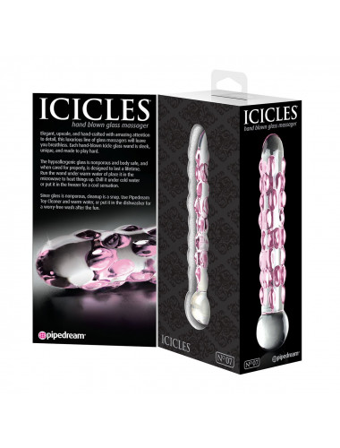 Стеклянный фаллоимитатор Icicles №7 - 17,8 см.