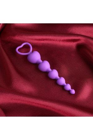 Фиолетовые анальные бусы - 19 см.