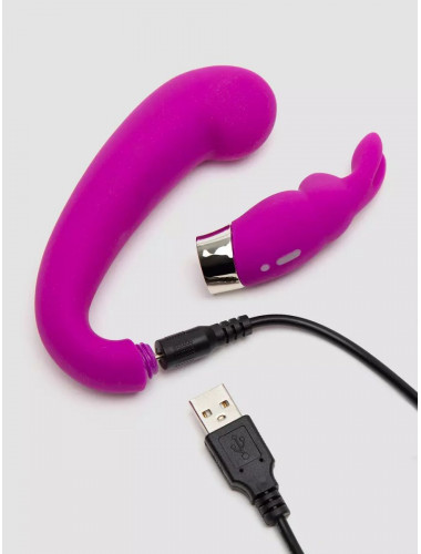 Лиловый вибратор Mini G-Spot Curve Vibe с клиторальным зайчиком