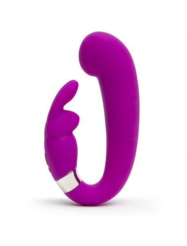 Лиловый вибратор Mini G-Spot Curve Vibe с клиторальным зайчиком