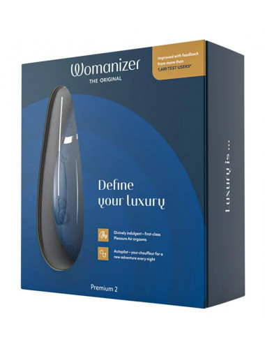 Синий клиторальный стимулятор Womanizer Premium 2