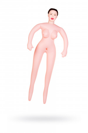 Кукла надувная с реалистичной головой. брюнетка. кибер вставка вагина – анус. 3 отверстия.
