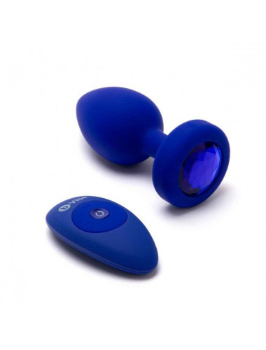 Синяя вибропробка Vibrating Jewel Plug L/XL - 11 см.