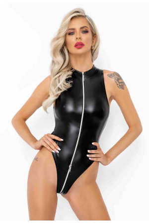 Эротическое боди с молнией Powerwetlook bodysuit with front zipper