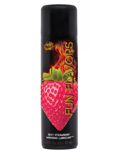 Разогревающий лубрикант Fun Flavors 4-in-1 Sexy Strawberry с ароматом клубники - 89 мл.