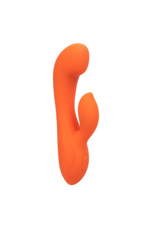 Оранжевый вибромассажер Stella Liquid Silicone Dual “G” - 17,75 см.