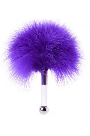 Кисточка для щекотания с фиолетовыми пёрышками - 13 см.