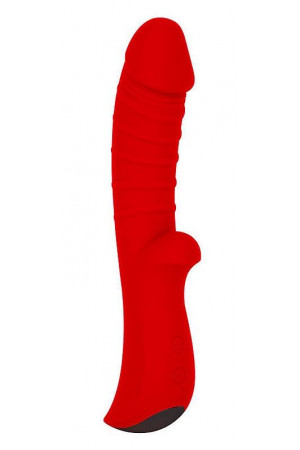 Красный вибромассажер 5  Silicone Wild Passion - 19,1 см.