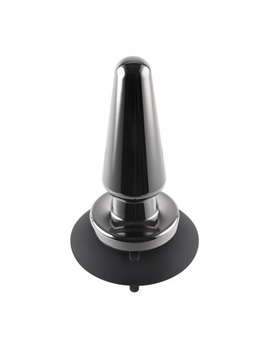 Черная анальная вибропробка Advanced Metal Plug - 13,8 см.