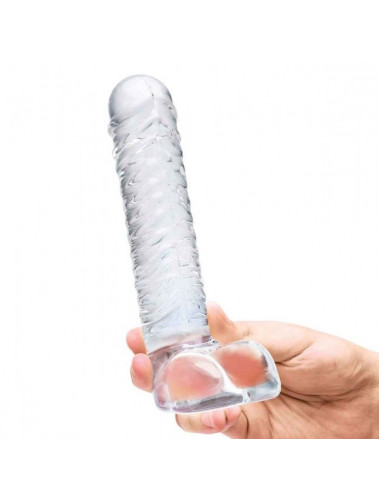 Прозрачный фаллоимитатор 8  Realistic Ribbed Glass Dildo - 20,3 см.