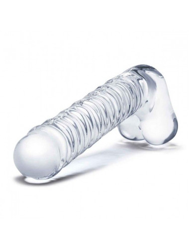 Прозрачный фаллоимитатор 8  Realistic Ribbed Glass Dildo - 20,3 см.