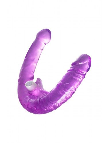 Фаллоимитатор двусторонний с вибацией toyfa фиолетовый 35 см
