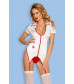 Костюм медсестры candy girl : топ, стринги, чулки бело-красный os