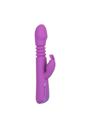 Фиолетовый вибратор-кролик Elite Thrusting Rabbit с возвратно-поступательными движениями - 23,5 см.