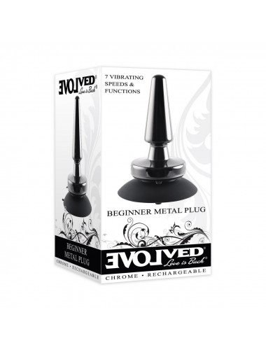 Черная анальная вибропробка Beginner Metal Plug - 11,2 см.