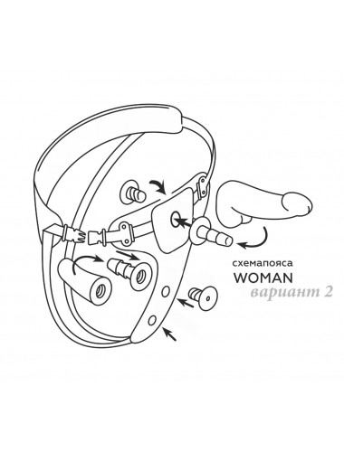 Реалистичный страпон Woman Midi с вагинальной пробкой - 19 см.