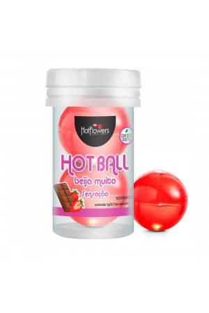 Лубрикант на масляной основе Hot Ball Beija Muito с ароматом шоколада и клубники (2 шарика по 3 гр.)