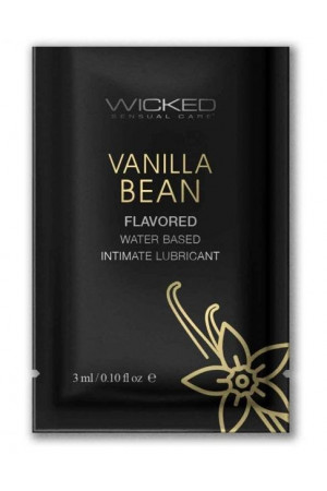 Лубрикант на водной основе с ароматом ванильных бобов Wicked Aqua Vanilla Bean - 3 мл.