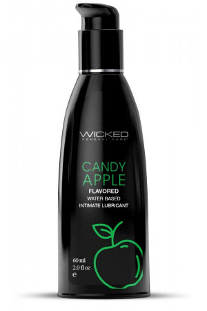 Лубрикант с ароматом сахарного яблока Wicked Aqua Candy Apple - 60 мл.