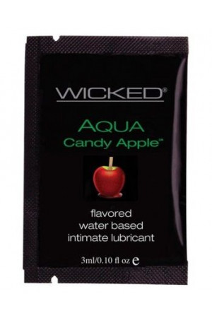 Лубрикант с ароматом сахарного яблока Wicked Aqua Candy Apple - 3 мл.