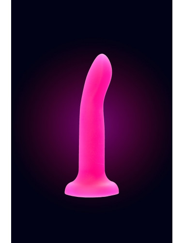 Ярко-розовый, светящийся в темноте фаллоимитатор Sam Glow - 17 см.