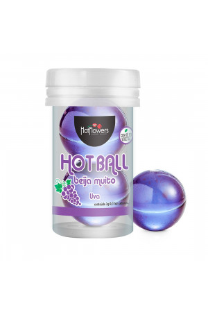 Лубрикант на масляной основе Hot Ball Beija Muito с ароматом винограда (2 шарика по 3 гр.)