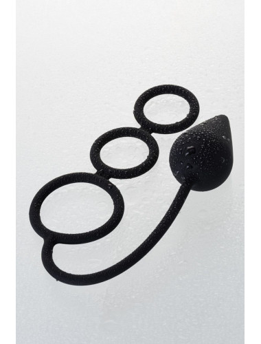 Анальная пробка с эрекционным кольцом erotist силикон черная 6,5 см