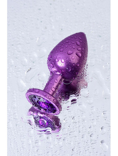 Анальная втулка фиолетовая с фиолетовым кристаллом medium 8,2 см