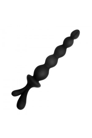 Черная анальная цепочка в форме ёлочки