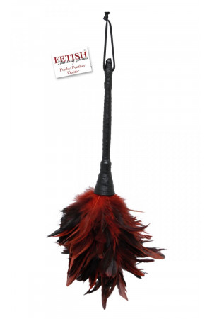 Кисточка с красно-чёрными пёрышками Frisky Feather Duster - 36 см.