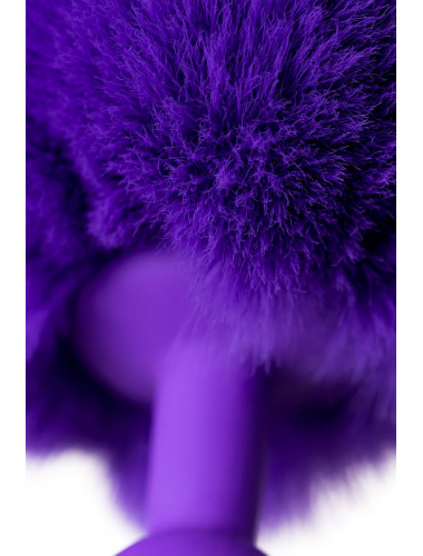 Анальная втулка с хвостом кролика small фиолетовая 13 см