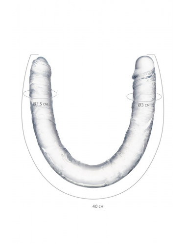 Фаллоимитатор двусторонний toyfa прозрачный 40 см