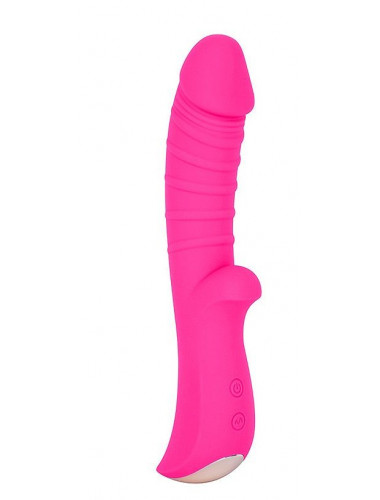 Ярко-розовый вибромассажер 5  Silicone Wild Passion - 19,1 см.