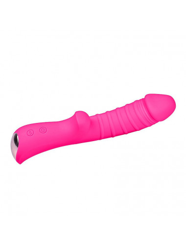 Ярко-розовый вибромассажер 5  Silicone Wild Passion - 19,1 см.