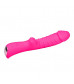 Ярко-розовый вибромассажер 5  Silicone Wild Passion - 19,1 см.