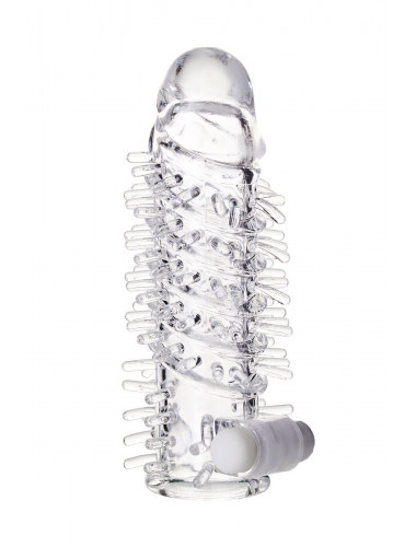 Насадка на пенис с вибропулей toyfa прозрачная 13,4 см