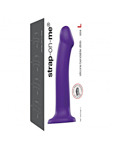 Фиолетовый фаллоимитатор-насадка Strap-On-Me Dildo Dual Density size L - 19 см.