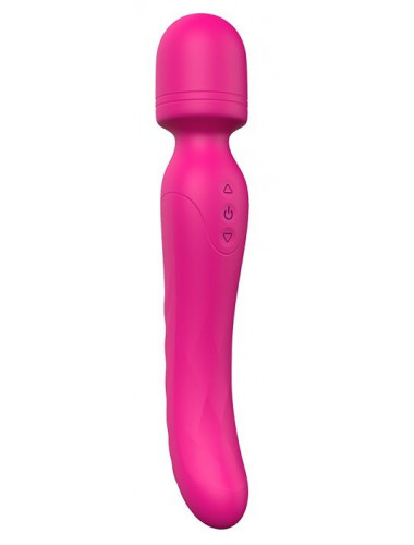 Ярко-розовый жезловый вибратор Heating Bodywand с нагревом - 23,2 см.