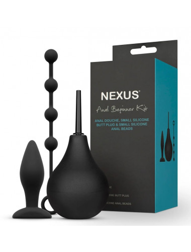 Анальный набор Nexus Anal Beginner Kit: пробка, душ и шарики