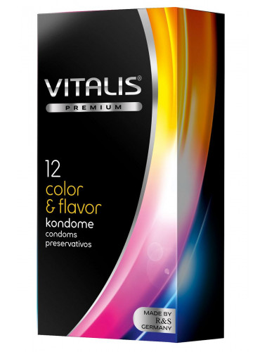 Цветные ароматизированные презервативы VITALIS PREMIUM color   flavor - 12 шт.