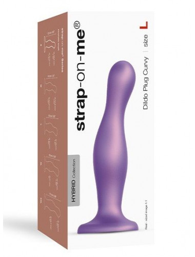 Фиолетовая насадка Strap-On-Me Dildo Plug Curvy size L