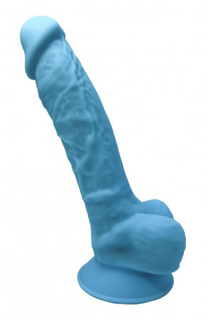 Голубой фаллоимитатор Model 1 - 17,6 см.
