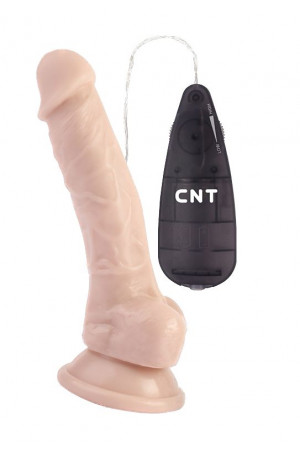 Телесный вибратор Super Realistic Vibrating Dildo - 18,5 см.