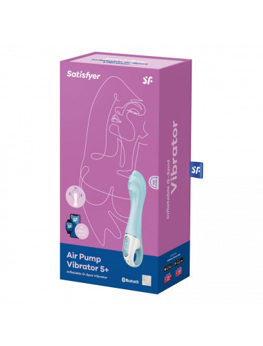 Голубой вибромассажер Air Pump Vibrator 5+ - 21 см.